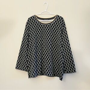 SAMOON Charcoal Grey Diamond Pattern Knit Sweater – Size 18 Like New